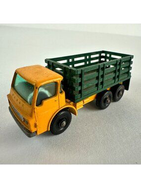 Vintage Matchbox Dodge Stake Truck Diecast Toy No.4 Yellow & Green